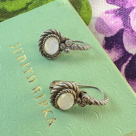 Judith Ripka Sterling Silver CZ Drop Earrings - Picture 3 of 13